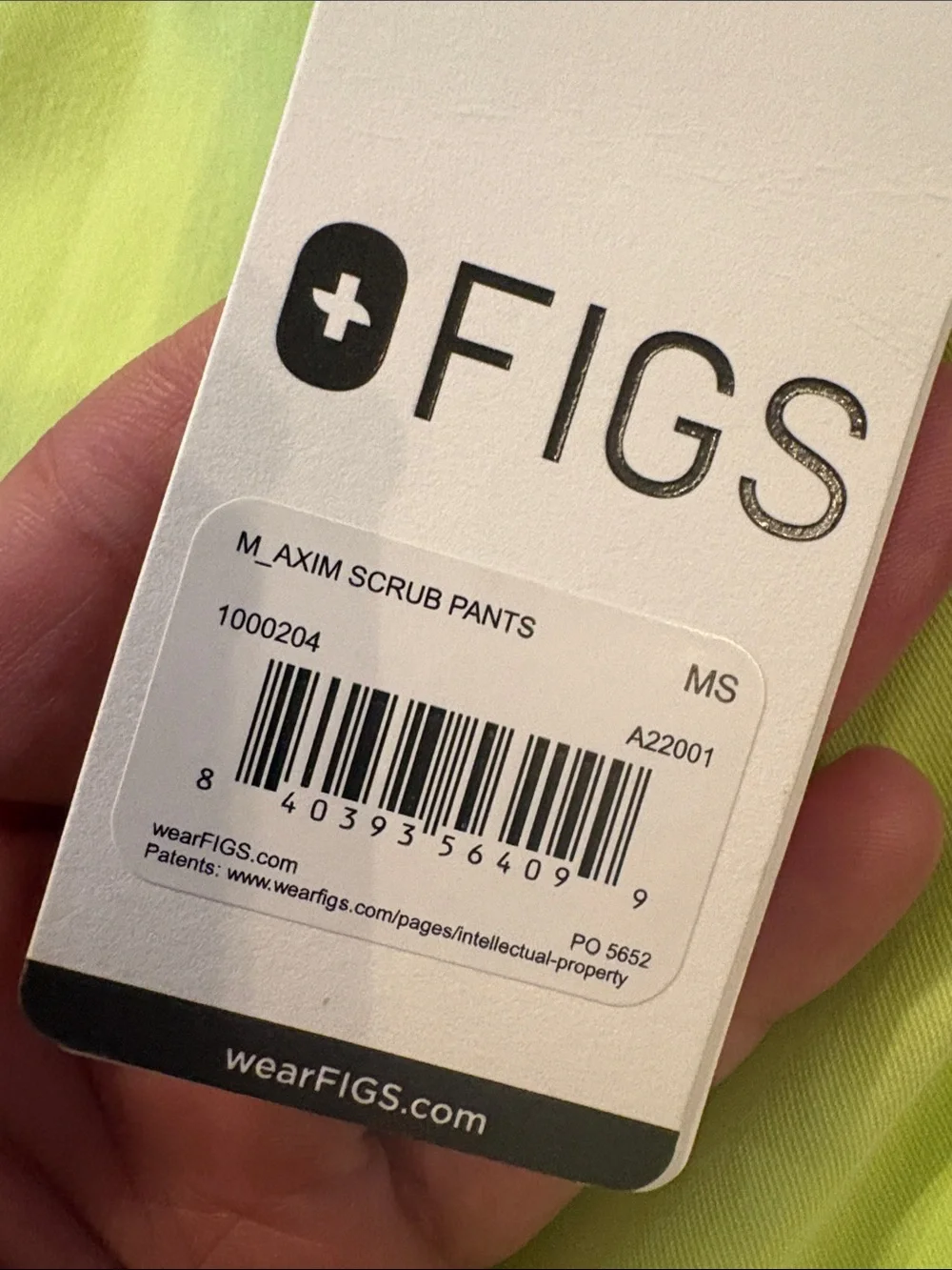 🎉NWT! FIGS Men’s Lime Neon Green Axim Scrub Pants!